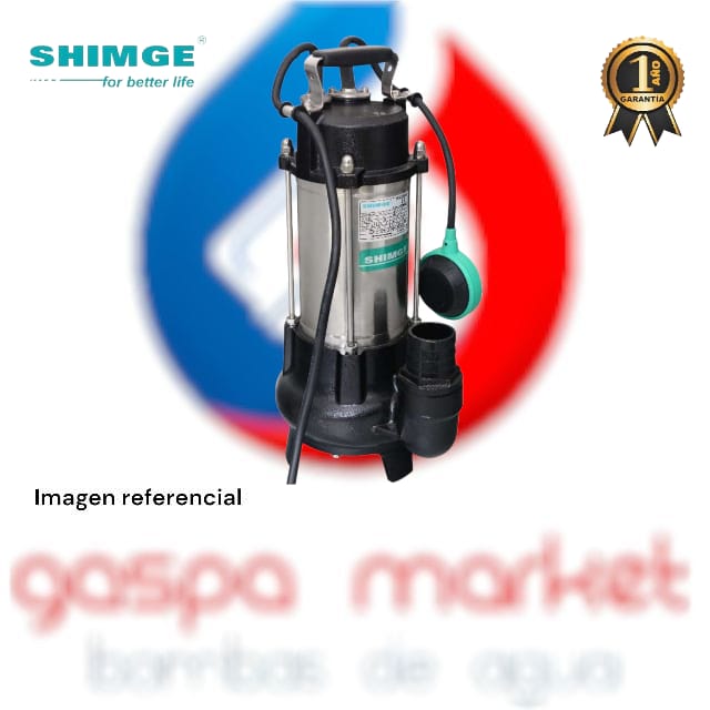BOMBA SUM. AGUAS SERVIDAS WVSD110F 1,5HP 220V SHIMGE DESC 2" PASO SOLIDOS 40mm
